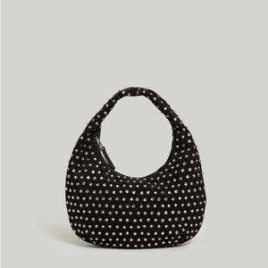 Madewell Black Rhinestone Mini Hobo Bag